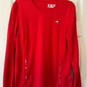 New Balance Tee Top red size XL Long Sleeves performance